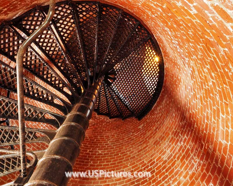 Looking up inside the Fenwick Island Lighthouse